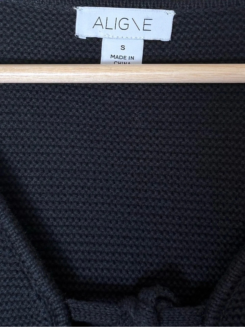 ALIGNE Nadia Tie Knit Organic Cotton Cardigan Size Small